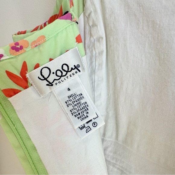 Vintage Lilly Pulitzer Bonjour Butterfly Floral Pleated Mini Dress Size 4 - Picture 4 of 10